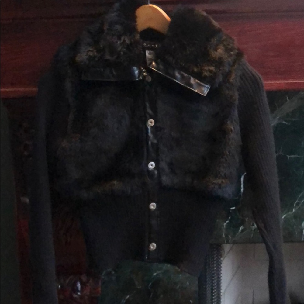 Guess/Los Angeles...Faux Fur/Leather Jacket
